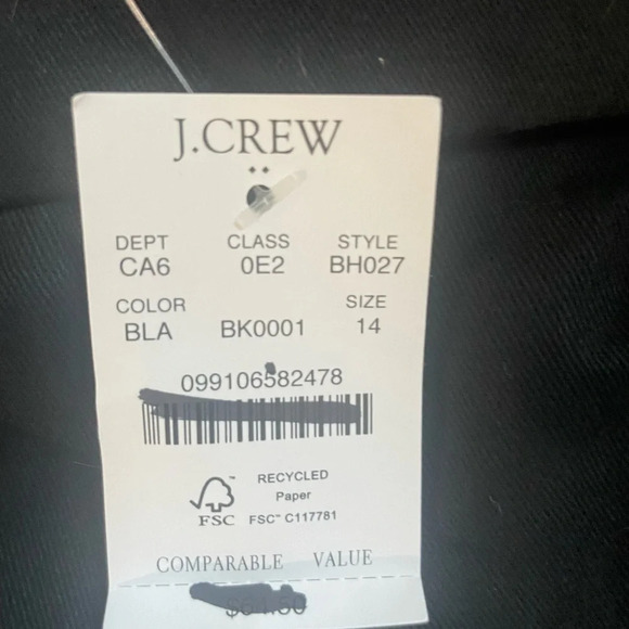 J Crew Factory Scalloped Black Shorts, NWT, Size 14, - Picture 7 of 7